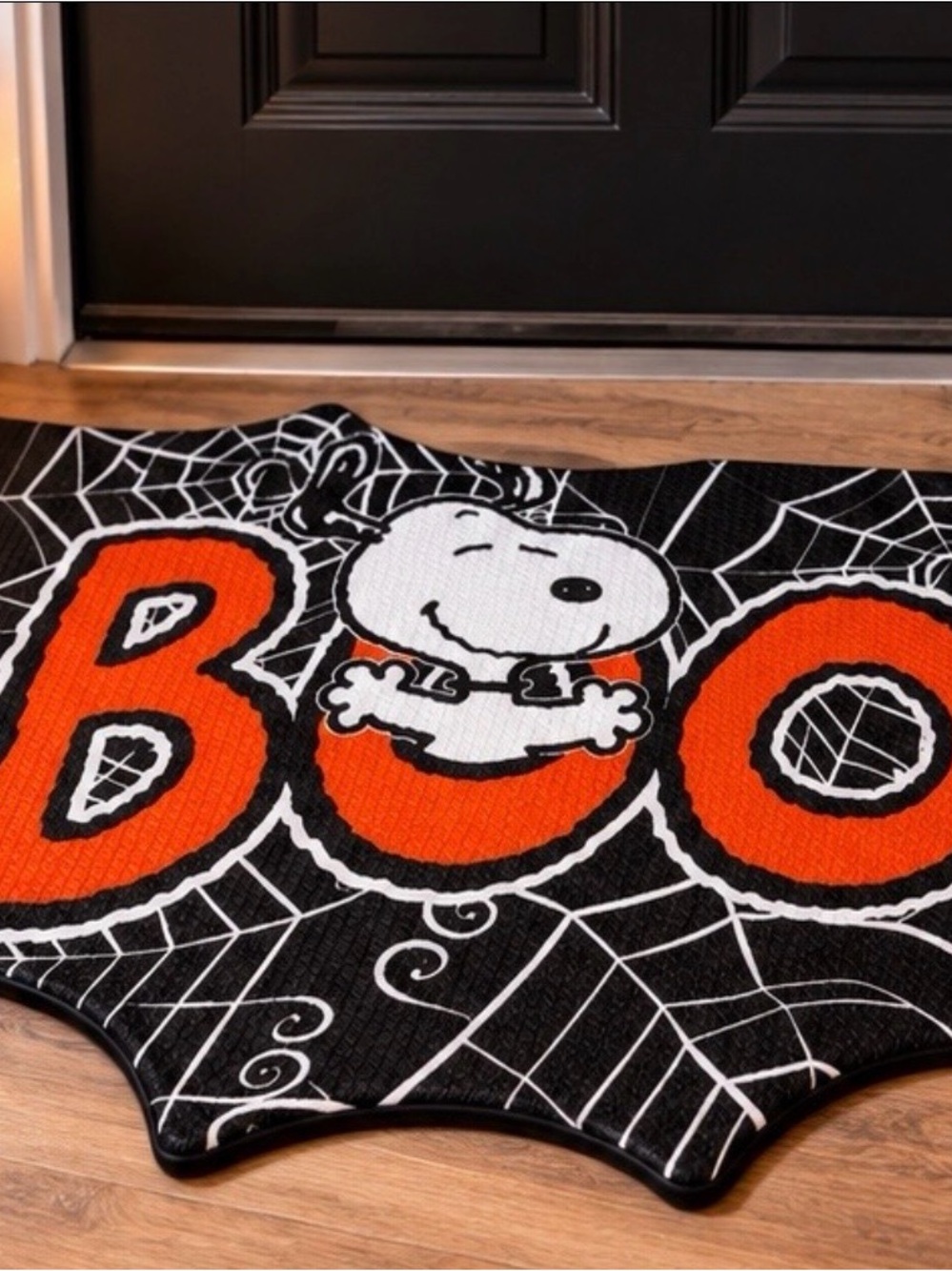 Peanuts Halloween Snoopy 'BOO' Door Mat - Black, Orange, White 18x30 NWT